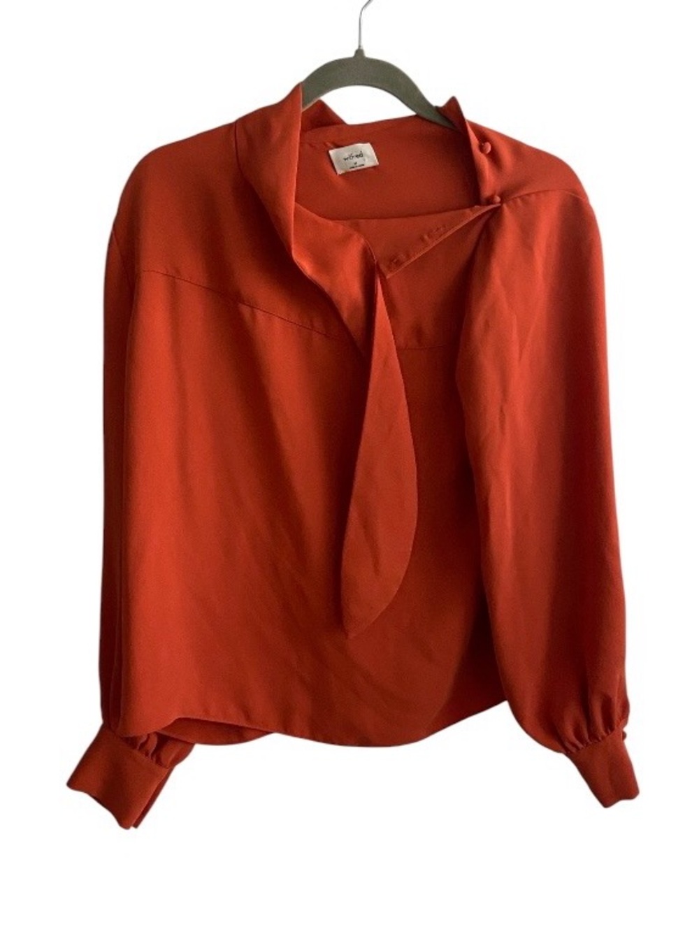 Wilfred Tie-Neck Blouse in Burnt Orange